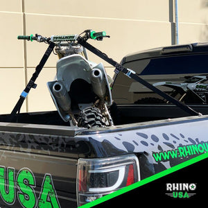 Rhino USA Cambuckle Motorcycle Tiedown Straps 2-Pack (Green) 1.5In X 8Ft | RNO-CAMSOFT-GRN