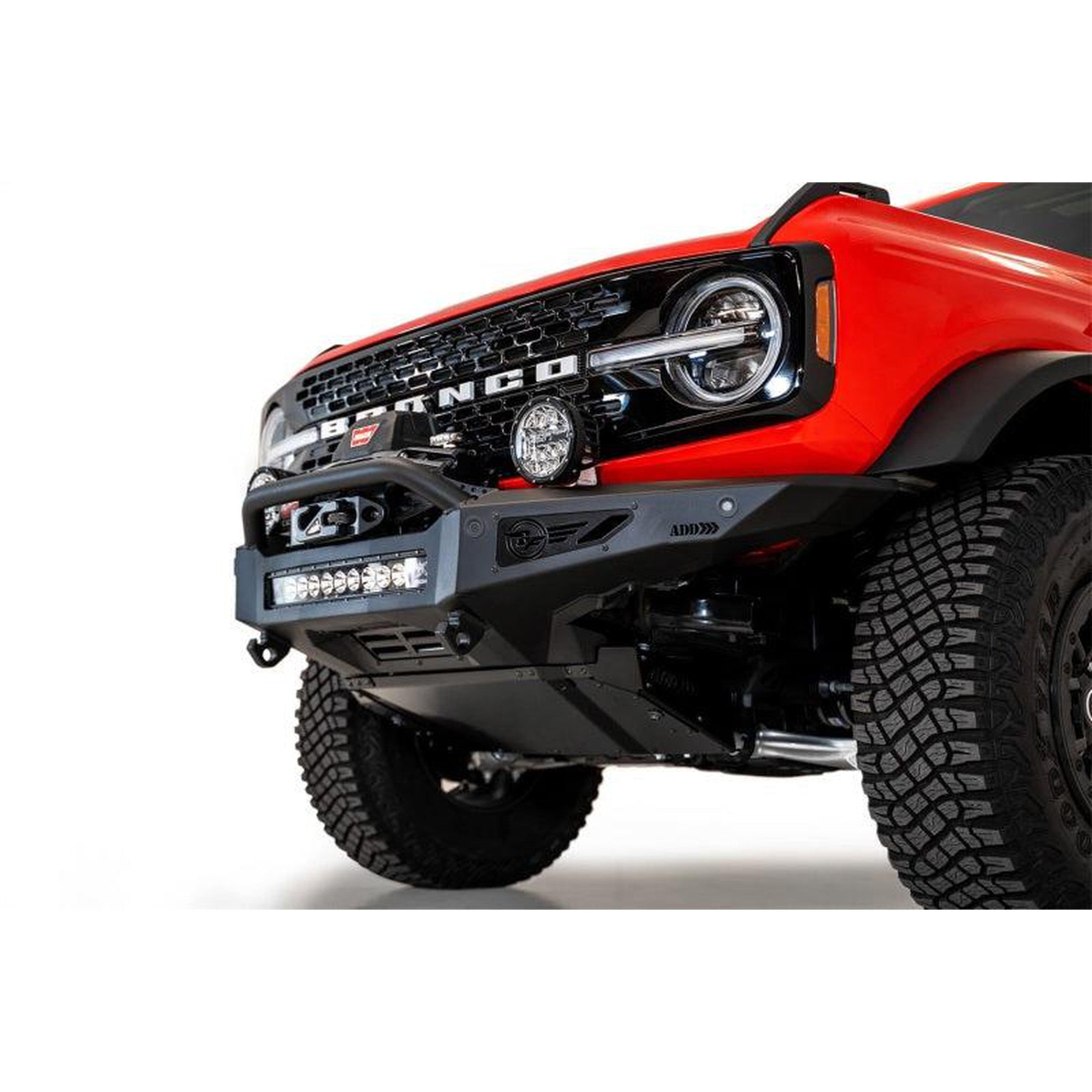 Addictive Desert Designs Rock Fighter Front Bumper - Hammer Black for 2021+ Ford Bronco | F230181060103