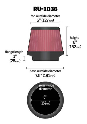 K&N Air Filter Replacement for Process West Ranger Raptor Intake | RU-1036