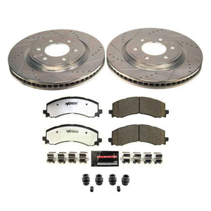PowerStop Front Carbon-Fiber Ceramic Brake Pad with Drilled and Slotted Rotor Kit 22-24 Ford Bronco Raptor | K8744-36