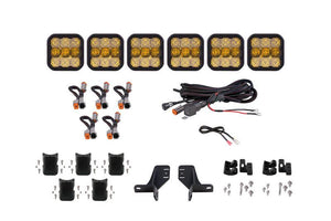 Diode Dynamics SS5 6-Pod CrossLink Grille Lightbar Kit "Sport Yellow" 2021+ Ford Bronco | DD7236