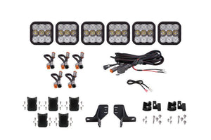 Diode Dynamics SS5 6-Pod CrossLink Grille Lightbar Kit "Sport White" Combo 2021+ Ford Bronco | DD7235