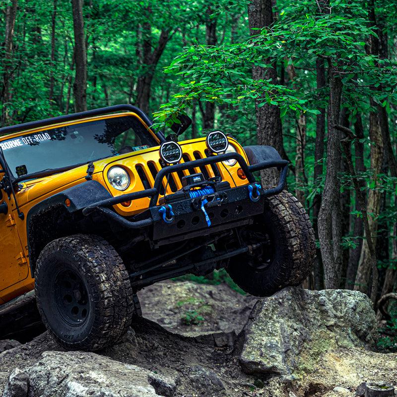 Borne Off-Road 10k lb Winch with Black Synthetic Rope for Ford Bronco (Wireless & Wired Remote) | Universal Fitment