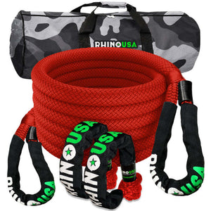 Rhino USA 7/8" x 30' Kinetic Rope Recovery Kit (RED) | RG-KRKIT78X30-RED