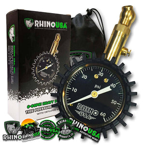 Rhino USA Heavy Duty 60 Psi Tire Pressure Gauge | RGAUG-060