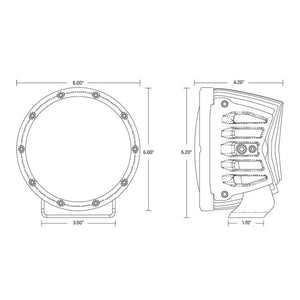 Rigid Industries 360-Series 6 Inch Spot with PRO Lens (Amber) - Pair | 36210