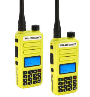 Rugged Radios 2 PACK - Rugged GMR2 PLUS - GMRS / FRS Two Way Handheld Radios Safety Yellow | GMR2-PLUS-2-PACK-HV