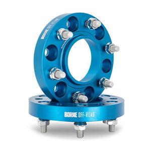 Borne Off-Road 6x135 1 inch Blue Wheel Spacers for 22+ Ford Bronco Raptor & 2015+ Ford F150 (Pair) | BNWS-007-250BL