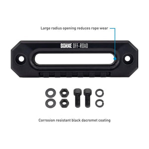 Borne Off-Road 10k lb Winch with Black Synthetic Rope for Ford Bronco (Wireless & Wired Remote) | Universal Fitment