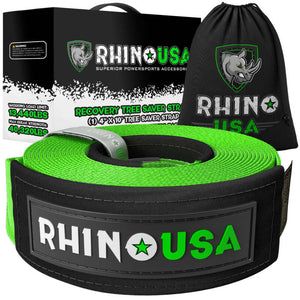 Rhino USA Recovery Tree Saver Strap 4Inx10Ft (Green) | RG-TS4X10-GRN