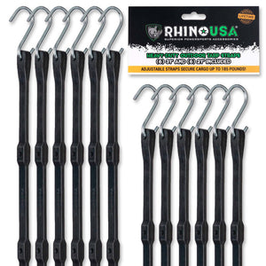 Rhino USA Heavy Duty Bungee - Set Of 12 | TD-BGHD12-BLK
