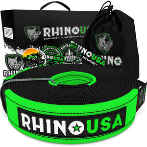 Rhino USA Recovery Tow Strap 2Inx20Ft (Black) | RNO-TOWSTRAP220
