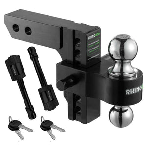 Rhino USA 6In Heavy Duty Drop Hitch - 2In (Black) | RG-HTDROP2-BLK