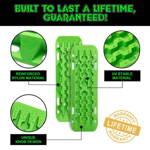 Rhino USA Recovery Traction Boards - Green (Pair) | TRACBOARDS-GRN
