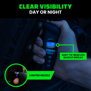 Rhino USA Digital Tire Pressure Gauge 150 Psi (Black) | RGAUGE-DIGBLK