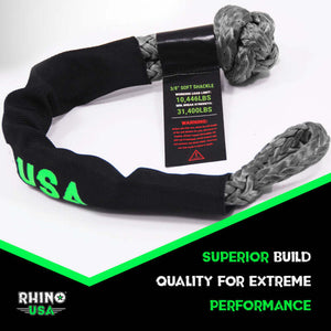 Rhino USA Synthetic Soft Shackle (1Pk 3/8InX22In) (Gray) | SFTSHACK38-GRY-1