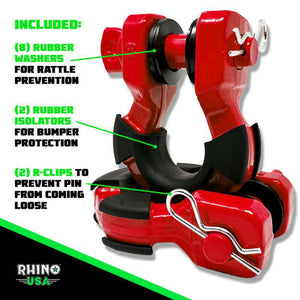 Rhino USA 8T Super Shackle 2-Pack (Red) | SUPERSHACK-RED