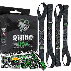 Rhino USA Soft Loops Motorcycle Tie-Down Set 4-Pack Black | SOFT4PACK-BLK