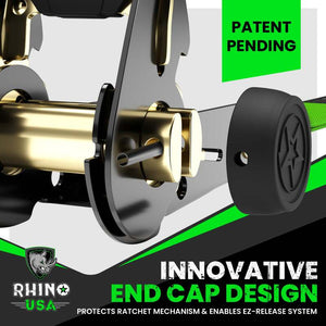 Rhino USA Medium Duty Ratchet Strap Tie-Down 4-Pack (Black) | GMG-R1-4PACK