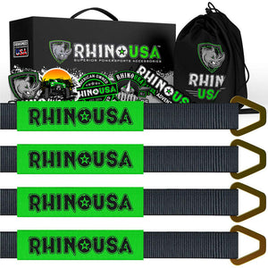 Rhino USA Axle Tie Down Straps (4-Pack) 2In X 38In - Black | RNO-AXLESTRAPS