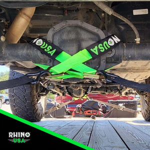 Rhino USA Axle Tie Down Straps (4-Pack) 2In X 38In - Black | RNO-AXLESTRAPS