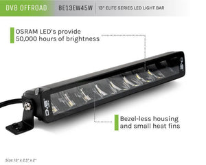 DV8 13 Inch Elite Series Bronco LED Light Bar | BE13EW45W