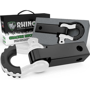 Rhino USA Shackle Hitch Receiver W/ D-Ring (White) | RG-HTHITCH2-WHT