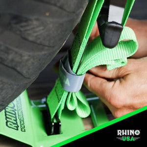 Rhino USA Utv Wheel Chock Tie-Down Kit (2-Wheel Kit) (Green) | RNO-CHOCK-SET