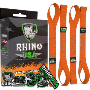 Rhino USA Soft Loops Motorcycle Tie-Down Set 4-Pack Orange | SOFT4PACK-ORG