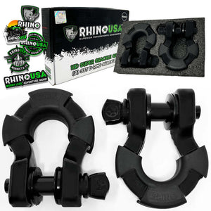 Rhino USA 8T Super Shackle 2-Pack (Matte Black) | SUPERSHACK-MATTE