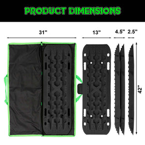 Rhino USA Recovery Traction Boards - Black (Pair) | TRACBOARDS-BLK