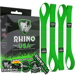 Rhino USA Soft Loops Motorcycle Tie-Down Set 4-Pack Green | SOFT4PACK-GRN