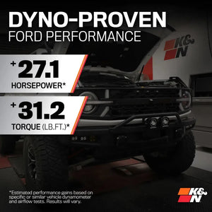K&N 2022+ Ford Bronco Raptor V6 3.0L F/I 63 Series Aircharger Performance Air Intake System | 63-2625