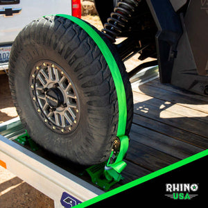Rhino USA Utv Wheel Chock Tie-Down Kit (4-Wheel Kit) (Green) | RNO-CHOCKSET-2PK