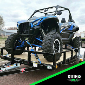 Rhino USA Heavy Duty Ratchet Tie-Down 4-Pack (Blue) 1.6In X 8Ft | HDKIT-4PK-BLU