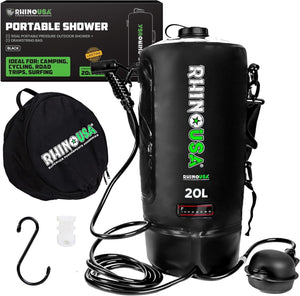 Rhino USA 5 Gallon Portable Pressurized Camp Shower - Black | CA-SHPOR-BLK