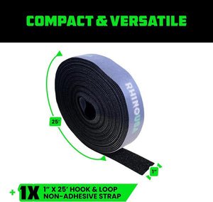 Rhino USA Hook And Loop Roll 1In X 25Ft | RNO-VELCRO-25