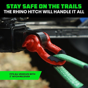 Rhino USA Shackle Hitch Receiver W/ D-Ring (Red) | RG-HTHITCH2-RED