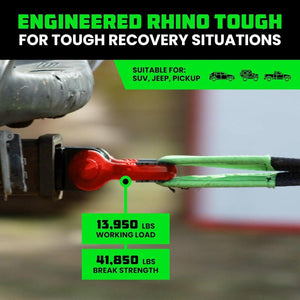 Rhino USA Shackle Hitch Receiver W/ D-Ring (Red) | RG-HTHITCH2-RED