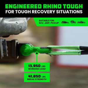 Rhino USA Shackle Hitch Receiver W/ D-Ring (Green) | RG-HTHITCH2-GRN