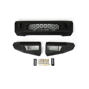 DV8 Offroad OE Plus Series Low-Profile Front Bumper Accommodates 20in Dual Row Light Bar & (4) 3in Pod Light Mount for 2021+ Ford Bronco | FBBR-03