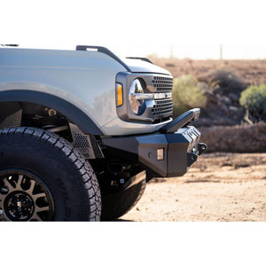 DV8 Offroad MTO Front Bumper Winch Capable w/ Optional Bull Bar/Aux Light Opening for 2021+ Ford Bronco | FBBR-01
