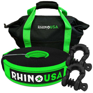 Rhino USA 20Ft Tow Strap/Shackles Combo | RNO-SHACKSTRAP20