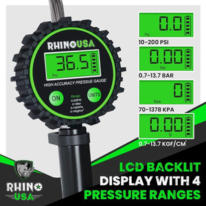 Rhino USA 200 Psi Digital Tire Inflator Gauge | RGAUGE-0200