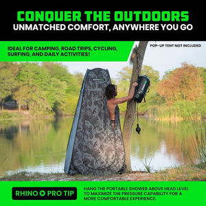 Rhino USA 5 Gallon Portable Pressurized Camp Shower - Black | CA-SHPOR-BLK