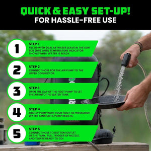 Rhino USA 5 Gallon Portable Pressurized Camp Shower - Black | CA-SHPOR-BLK