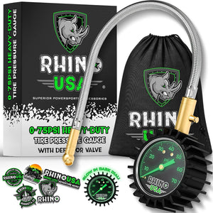 Rhino USA 75 Psi Analog Heavy Duty Tire Pressure Gauge | GRLA-GAUGE-75