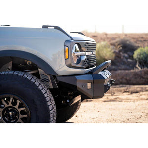 DV8 Offroad MTO Front Bumper Winch Capable w/ Optional Bull Bar/Aux Light Opening for 2021+ Ford Bronco | FBBR-01