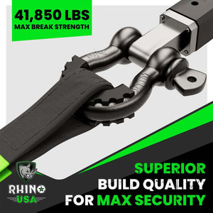 Rhino USA 3/4In D-Ring Shackle Set (2-Pack) Matte Black | RNO-MATTE-SHACK