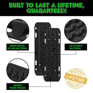 Rhino USA Recovery Traction Boards - Black (Pair) | TRACBOARDS-BLK